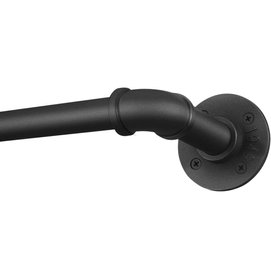 98-144 Inch: 1 Inch Industrial Curtain Rod.  Black Indoor/Outdoor, Room Divider Curtain Rod: Black