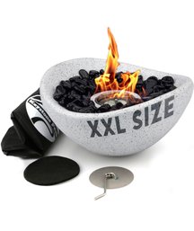 Gray Firepit - Concrete Tabletop Fire Pit For Indoor And Outdoor