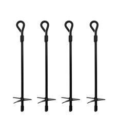 Ground Anchors, 15 Inch - 4pk Black Shed Anchor Kit