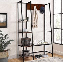 Wholesale Coat Rack Shoe Bench, Entryway Hall Tree With 4 Tier Shelves