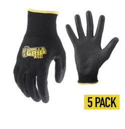 (5-Pair) GORILLA GRIP Medium TRAX Extreme Grip Work Gloves