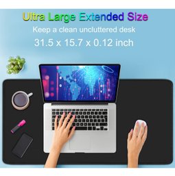 Large Extended Gaming Mouse Pad With Stitched Edges, (31.5X15.71n)