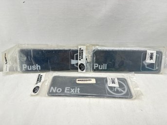 Set Of Three 3x9 Push, Pull And No Exit Signs