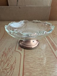 Vintage Princess House Glass And Copper Candy / Nut Dish