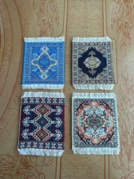 Set Of 4 Unique Rug Coasters