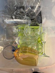 Large Bin Of Various Glassware