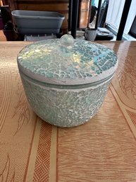 Turquoise Mosaic Covered Dish