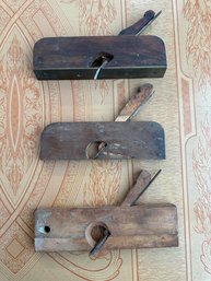 Lot Of 3 Vintage Wooden Planes