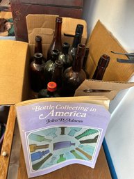 Lot Of Vintage Bottles And Bottle Collecting Book