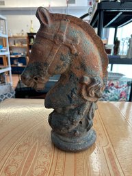 Vintage Cast Iron Horse Head Sculpture