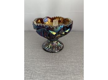 Imperial Amethyst Carnival Glass Compote