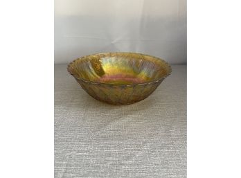 Vintage Indiana Carnival Glass Marigold Basket Weave Bowl