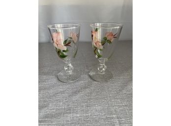 Charming Hand Painted Cordial Glasses