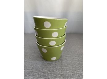 Set Of 222 Fifth Oceana Green Dots Small Bowls / Ramekens