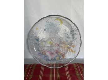 Christmas Glass Round Serving Platter