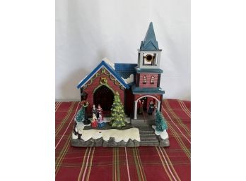 Animated Musical LED Christmas Church - Untested