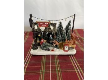 Christmas Village Tree Farm Light Up Decor - Untested