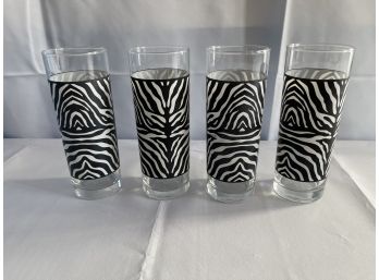 Set Of 4 Animal Print Tumblers Signed