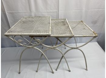 Vintage Outdoor Metal Nesting Tables