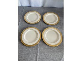 Set Of 4 Pickard Athenian Gold Encrusted 8' Plates