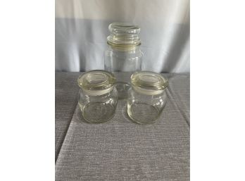 Lot Of 3 Glass Canisters