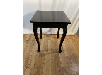 Vintage Black End Table With Stone Top