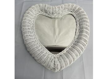 Wicker Heart Mirror