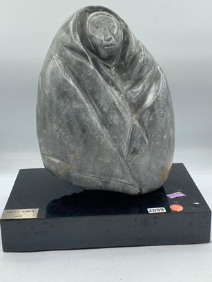 Carved Marble Figure Of Native American