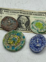 Group Of 4 Ceramic Coins