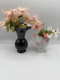 2 Small Vases With Flowers