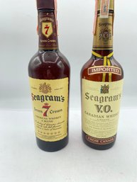 2 Vintage 1970s Bottle  American & Canadian Whisky
