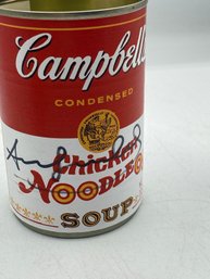 Attributed Andy Warhol - Campbell's Chicken Noodles Soup   Empty Can Signed Very Rare