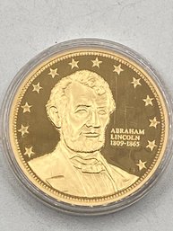 Abraham Lincoln 1809-1865  Civil War Sesquicentennial Edition  Gold Replica