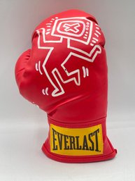 After & Attributed To Keith Haring Boxing Glove Maker On Leather Signed Dated 87
