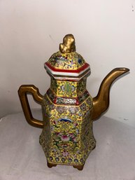 Antique Chinese Enamel Large Covered Pitcher