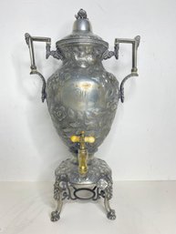 Antique Silver Plated Ornate Samovar