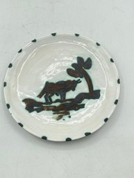 Attributed  Pablo Picasso Taureau Sous Madoura Porcelain Plate Stamp On The Bottom