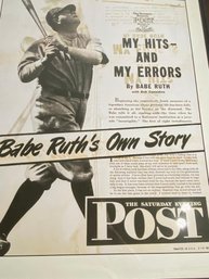 BABE RUTH 1948 SATURDAY EVENING POST