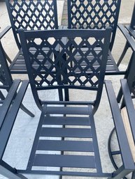 Black Stackable Elegant Metal Patio Outdoor 10 Dining Chair