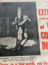 British Empire Union  The Anti-German Union Drawing Of Dead Soldier Tied To A Post.