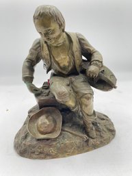 Bronze Figurine Sculpture Boy