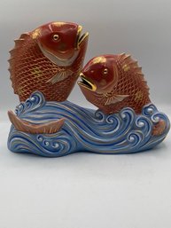 Porcelain Chinese Carp Figurines