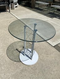 Clear Round Glass End Table