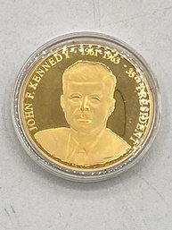 Commemorative Token 35th President Of The USA, John F. Kennedy (1961-63) (Gold)souvenir Collection