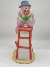 Emmett Kelly Jr.   Clown Leaning On Stool Collectible Flambro Figurine