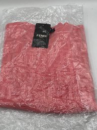 FENDI Motif Knitted Top In Pink Size Small