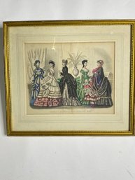 Godey's Fashion For January   1870'S Gild Wood Frame  Ready To Hang On Your Wall