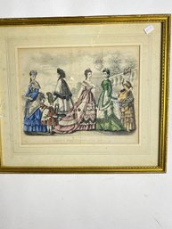 Godey's Fashion For June  1870's Gild Wood Frame