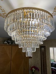 Gold And Crystal Convertible Chandelier 9 Lights