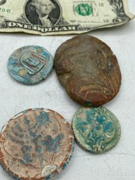 Group Of 4 Ceramic Coins